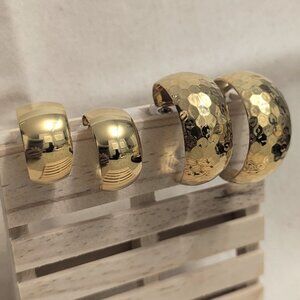 Joan Rivers Gold Earring Hoops Set